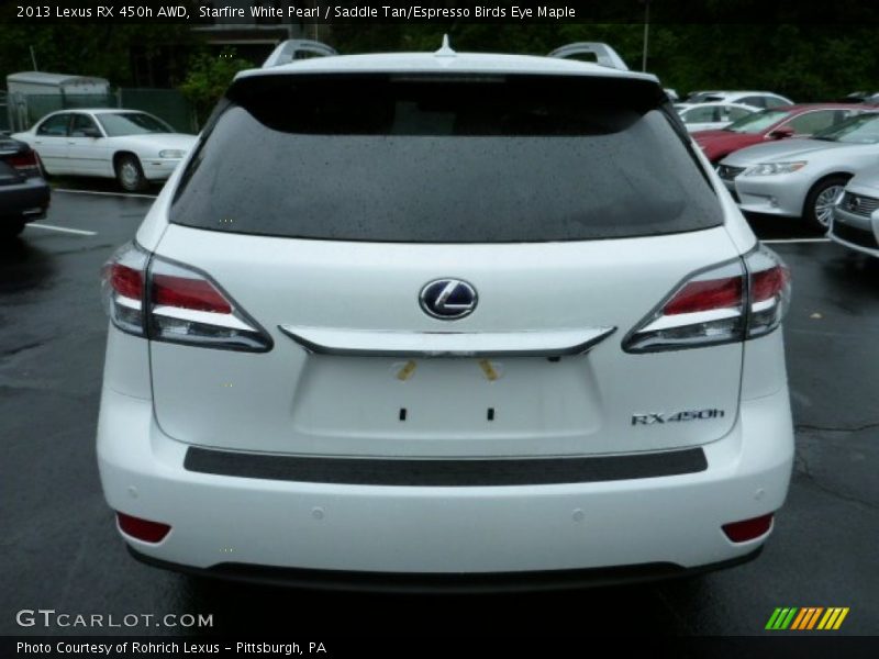 Starfire White Pearl / Saddle Tan/Espresso Birds Eye Maple 2013 Lexus RX 450h AWD