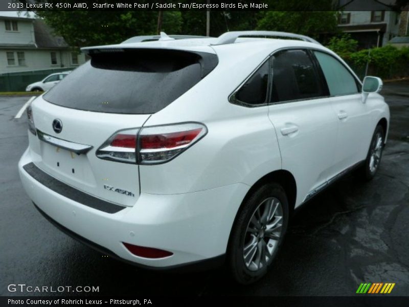Starfire White Pearl / Saddle Tan/Espresso Birds Eye Maple 2013 Lexus RX 450h AWD