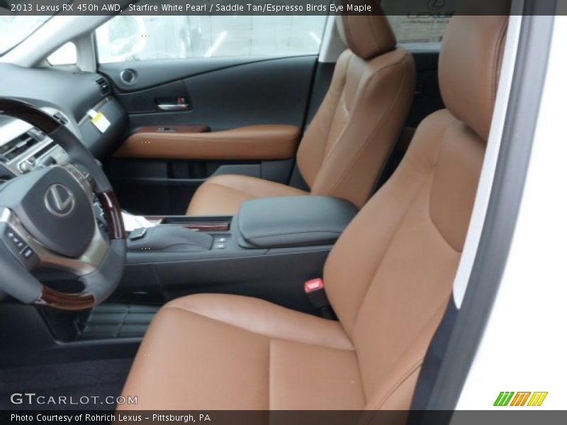 Starfire White Pearl / Saddle Tan/Espresso Birds Eye Maple 2013 Lexus RX 450h AWD