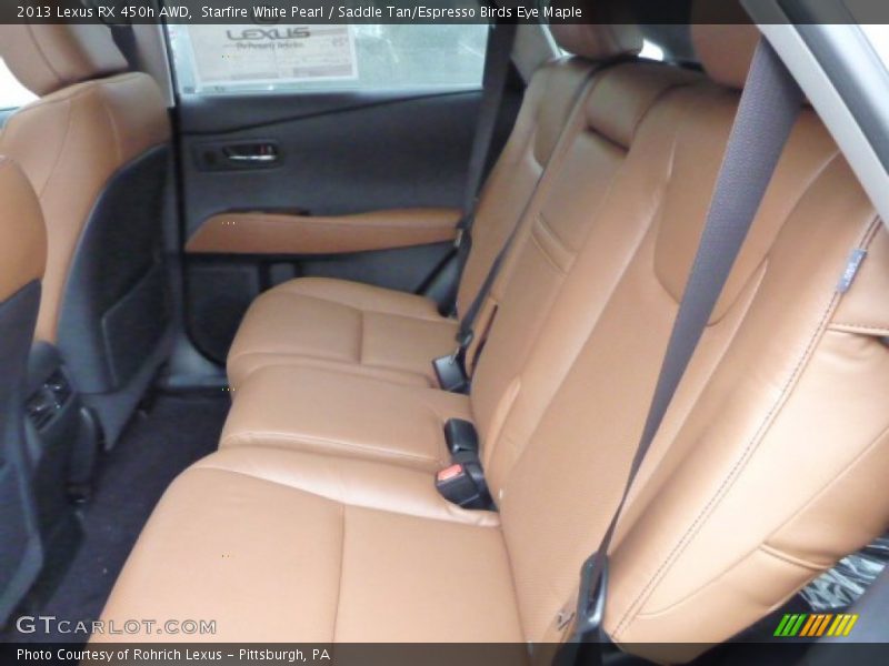 Starfire White Pearl / Saddle Tan/Espresso Birds Eye Maple 2013 Lexus RX 450h AWD