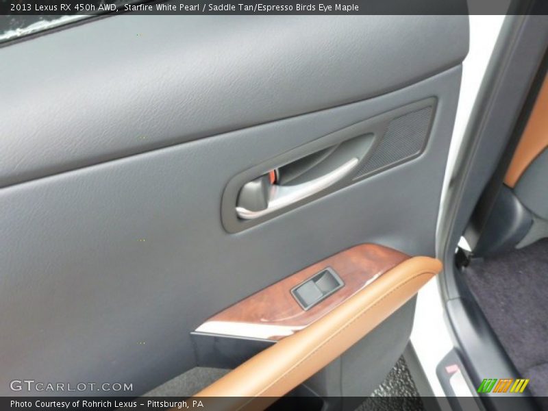 Starfire White Pearl / Saddle Tan/Espresso Birds Eye Maple 2013 Lexus RX 450h AWD