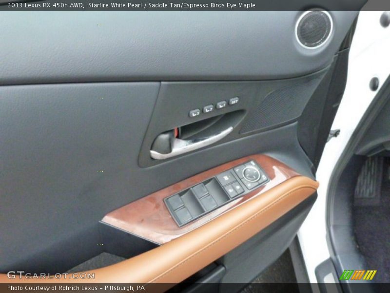 Starfire White Pearl / Saddle Tan/Espresso Birds Eye Maple 2013 Lexus RX 450h AWD