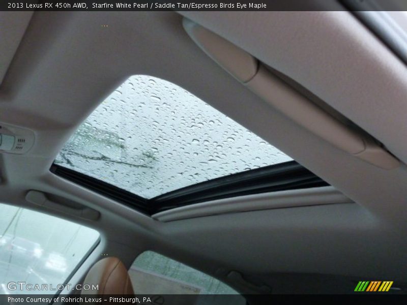 Starfire White Pearl / Saddle Tan/Espresso Birds Eye Maple 2013 Lexus RX 450h AWD
