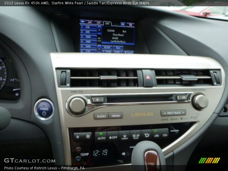 Starfire White Pearl / Saddle Tan/Espresso Birds Eye Maple 2013 Lexus RX 450h AWD