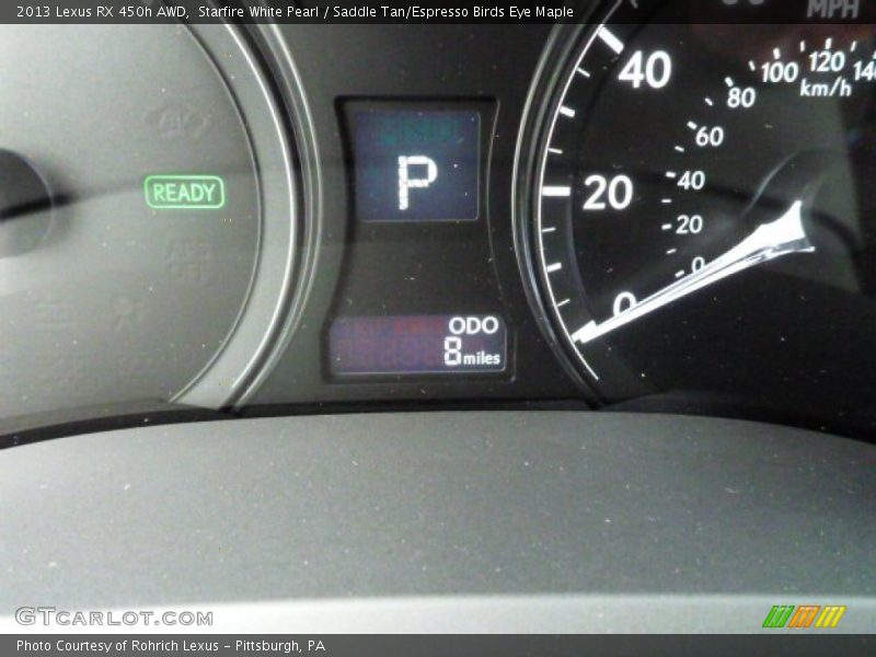 Starfire White Pearl / Saddle Tan/Espresso Birds Eye Maple 2013 Lexus RX 450h AWD