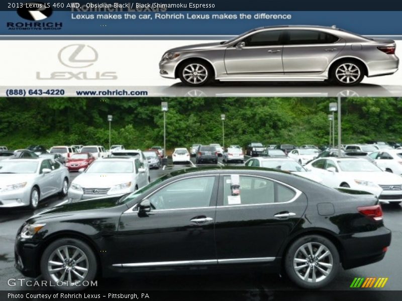 Obsidian Black / Black/Shimamoku Espresso 2013 Lexus LS 460 AWD