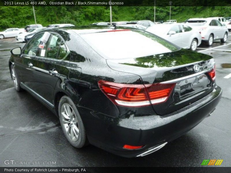 Obsidian Black / Black/Shimamoku Espresso 2013 Lexus LS 460 AWD