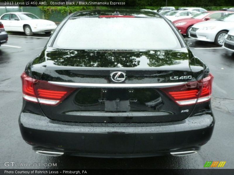 Obsidian Black / Black/Shimamoku Espresso 2013 Lexus LS 460 AWD