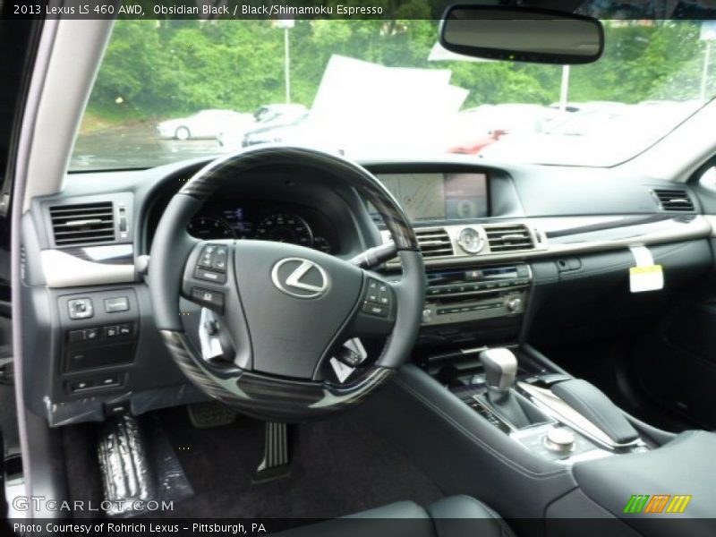 Obsidian Black / Black/Shimamoku Espresso 2013 Lexus LS 460 AWD