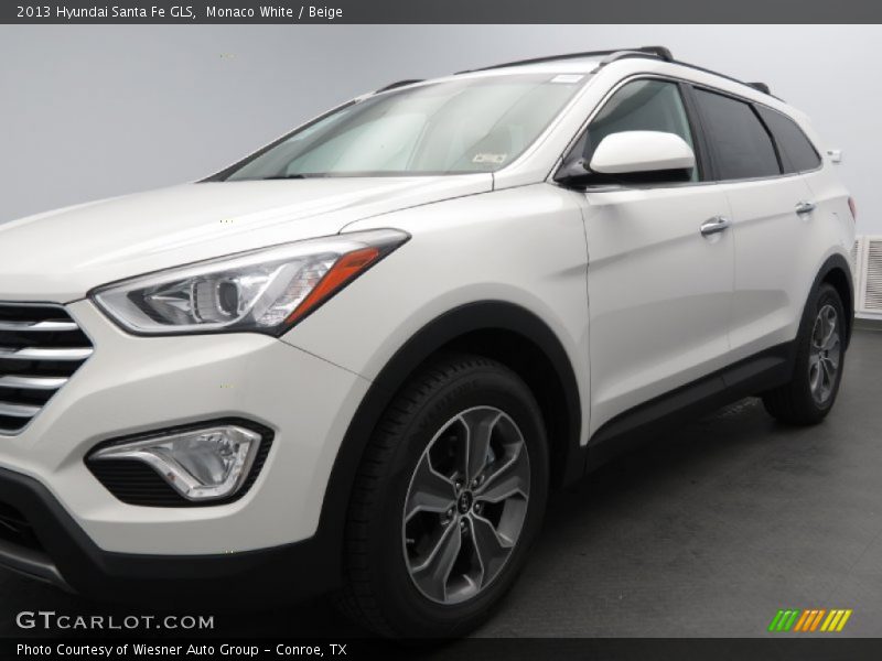 Monaco White / Beige 2013 Hyundai Santa Fe GLS