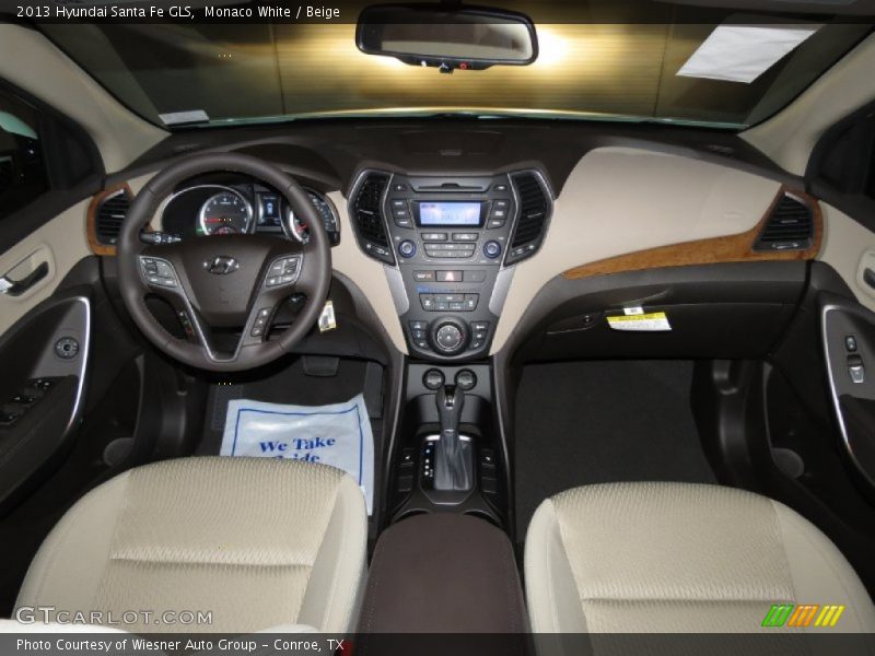 Monaco White / Beige 2013 Hyundai Santa Fe GLS