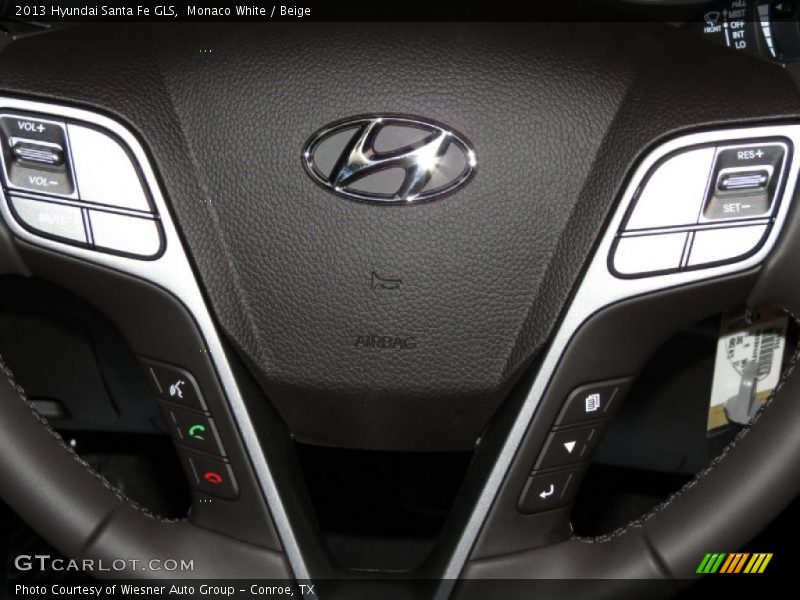 Monaco White / Beige 2013 Hyundai Santa Fe GLS