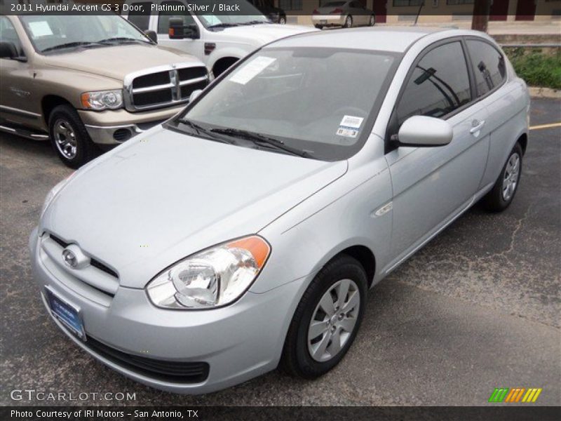 Platinum Silver / Black 2011 Hyundai Accent GS 3 Door