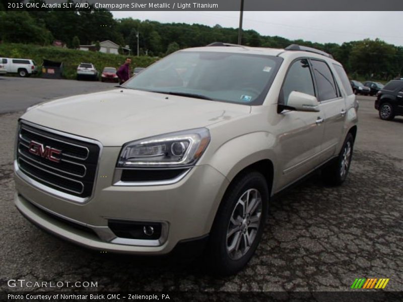 Champagne Silver Metallic / Light Titanium 2013 GMC Acadia SLT AWD