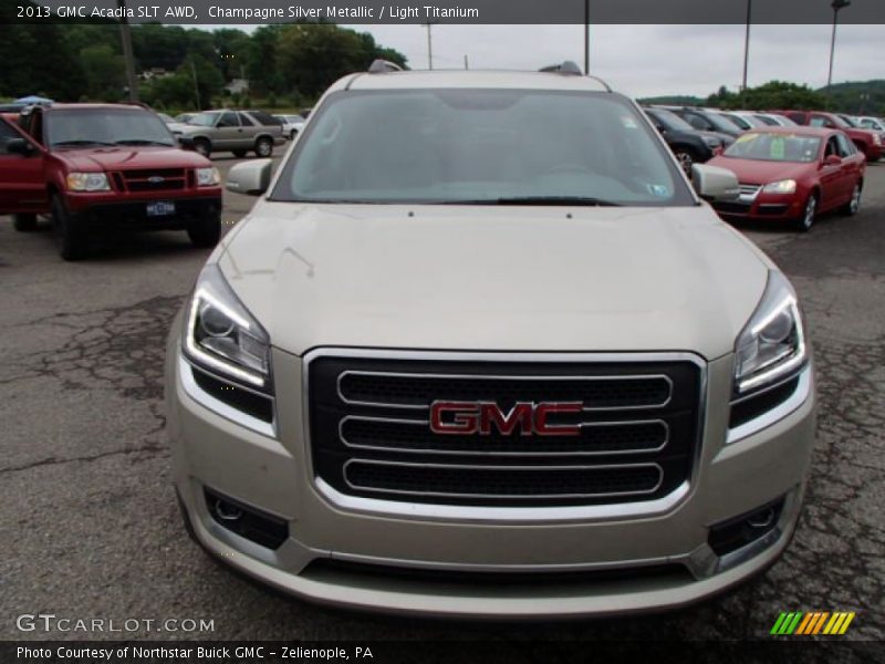 Champagne Silver Metallic / Light Titanium 2013 GMC Acadia SLT AWD
