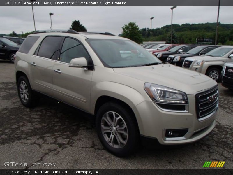 Champagne Silver Metallic / Light Titanium 2013 GMC Acadia SLT AWD