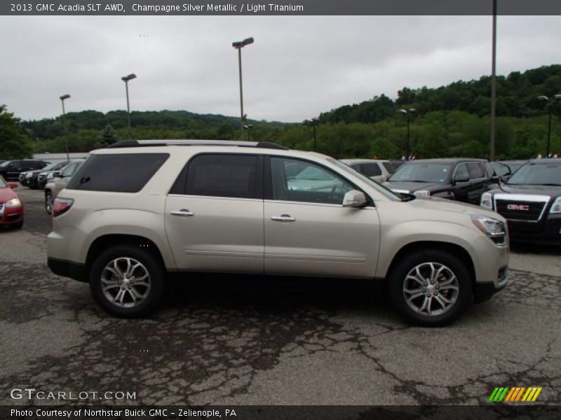 Champagne Silver Metallic / Light Titanium 2013 GMC Acadia SLT AWD