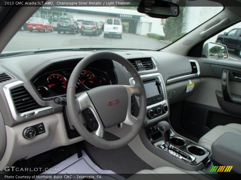 Champagne Silver Metallic / Light Titanium 2013 GMC Acadia SLT AWD