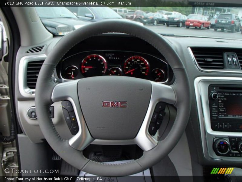 Champagne Silver Metallic / Light Titanium 2013 GMC Acadia SLT AWD
