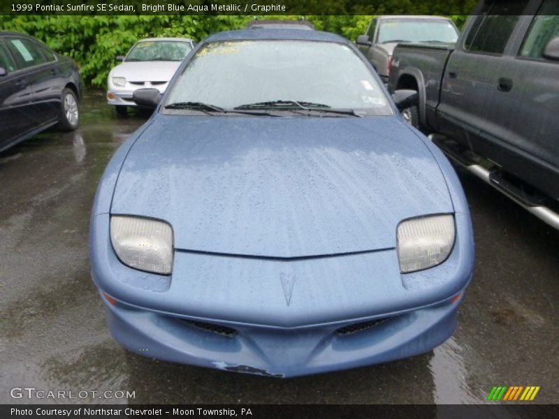 Bright Blue Aqua Metallic / Graphite 1999 Pontiac Sunfire SE Sedan