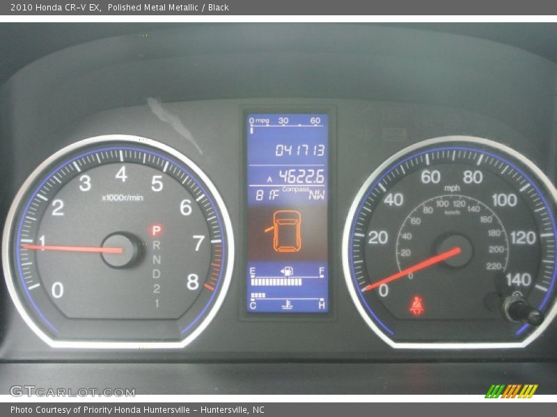 Polished Metal Metallic / Black 2010 Honda CR-V EX