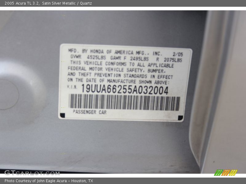 Satin Silver Metallic / Quartz 2005 Acura TL 3.2