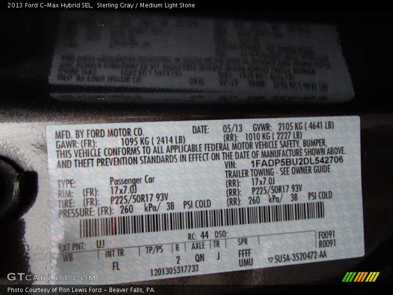 Sterling Gray / Medium Light Stone 2013 Ford C-Max Hybrid SEL