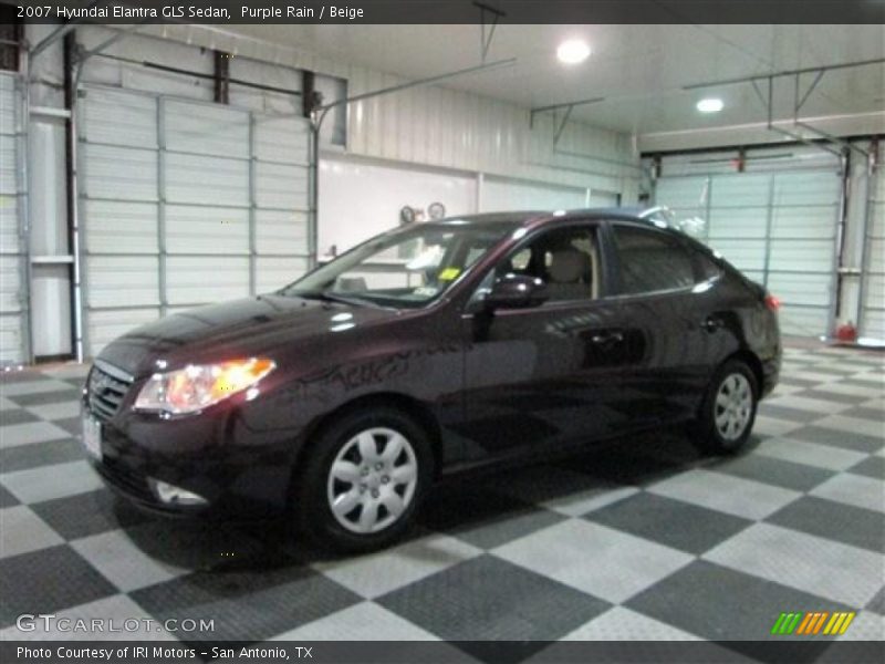 Purple Rain / Beige 2007 Hyundai Elantra GLS Sedan