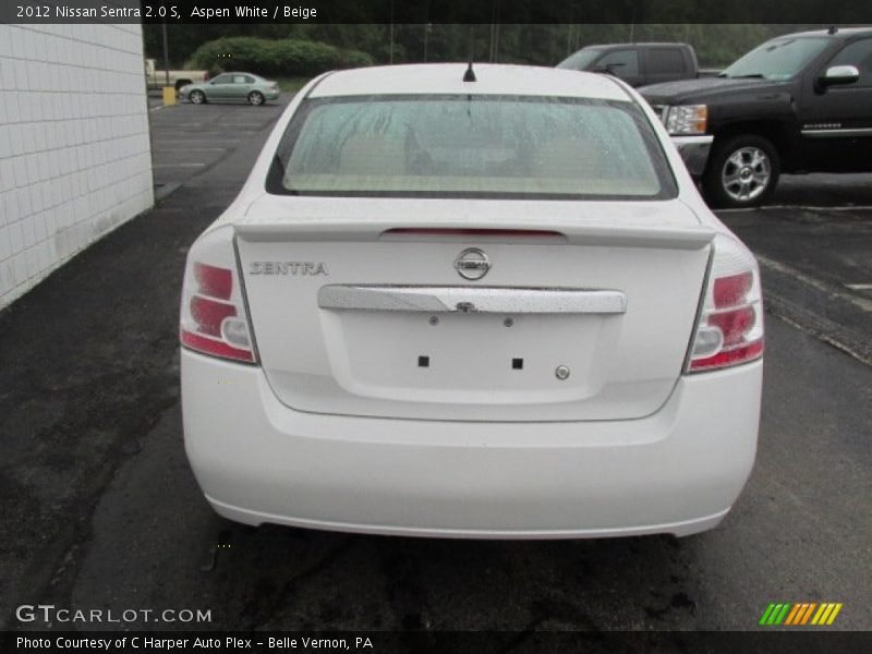Aspen White / Beige 2012 Nissan Sentra 2.0 S
