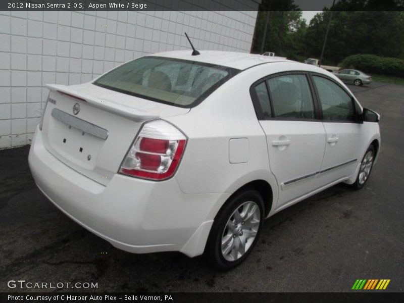 Aspen White / Beige 2012 Nissan Sentra 2.0 S