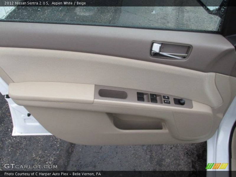 Aspen White / Beige 2012 Nissan Sentra 2.0 S