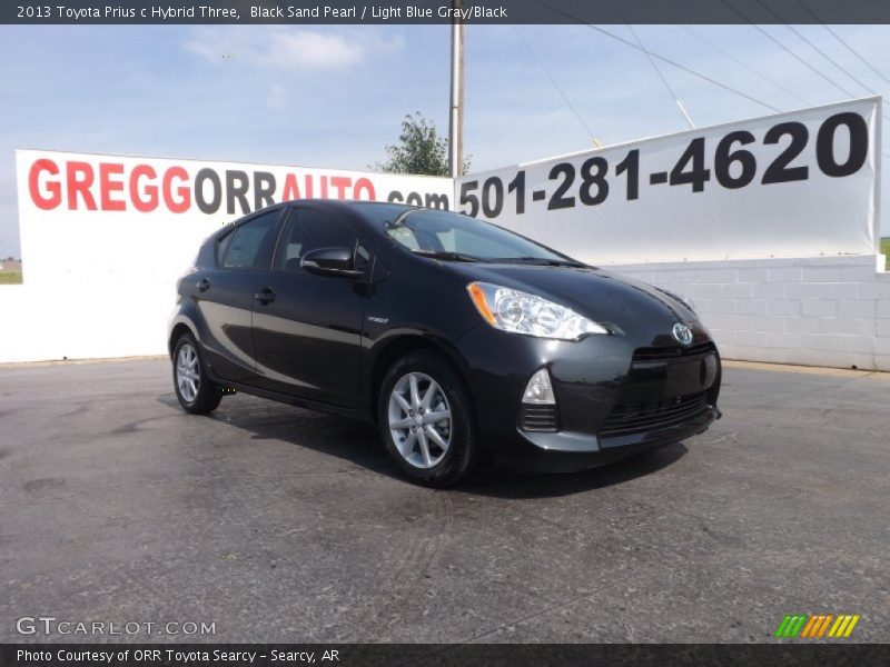 Black Sand Pearl / Light Blue Gray/Black 2013 Toyota Prius c Hybrid Three