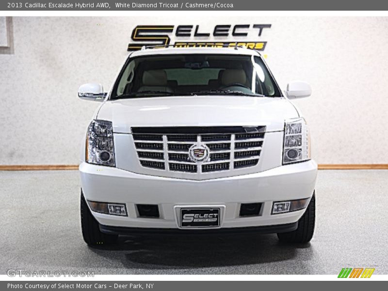 White Diamond Tricoat / Cashmere/Cocoa 2013 Cadillac Escalade Hybrid AWD