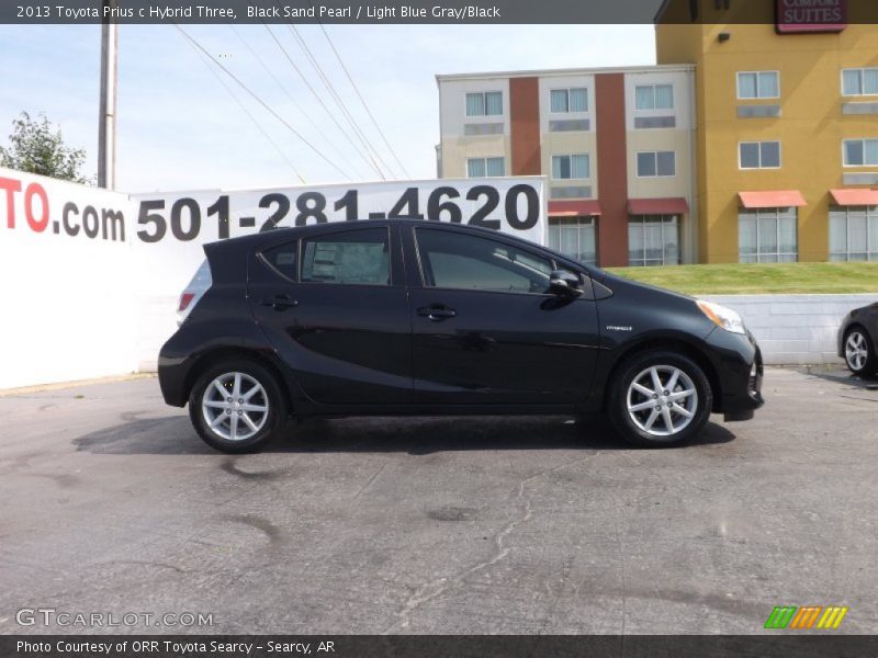 Black Sand Pearl / Light Blue Gray/Black 2013 Toyota Prius c Hybrid Three