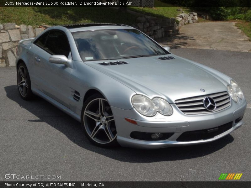 Diamond Silver Metallic / Ash 2005 Mercedes-Benz SL 500 Roadster