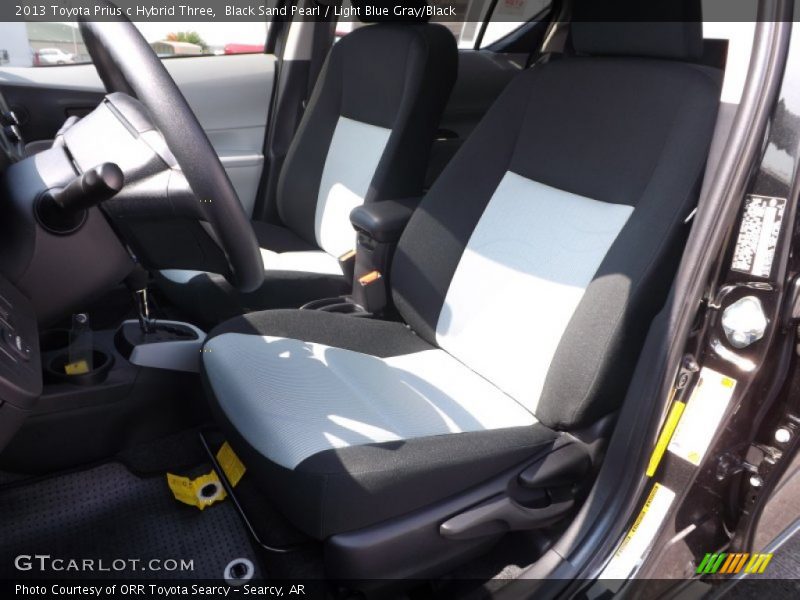Black Sand Pearl / Light Blue Gray/Black 2013 Toyota Prius c Hybrid Three