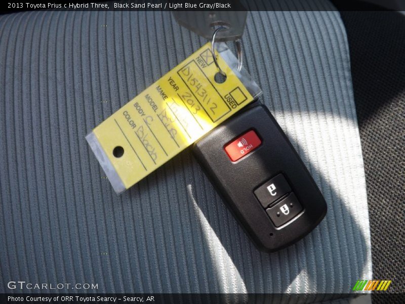 Black Sand Pearl / Light Blue Gray/Black 2013 Toyota Prius c Hybrid Three