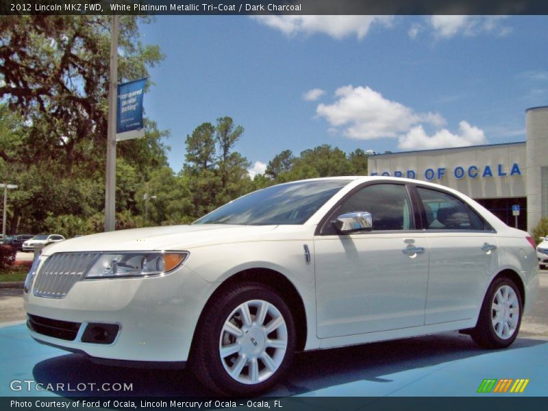 White Platinum Metallic Tri-Coat / Dark Charcoal 2012 Lincoln MKZ FWD