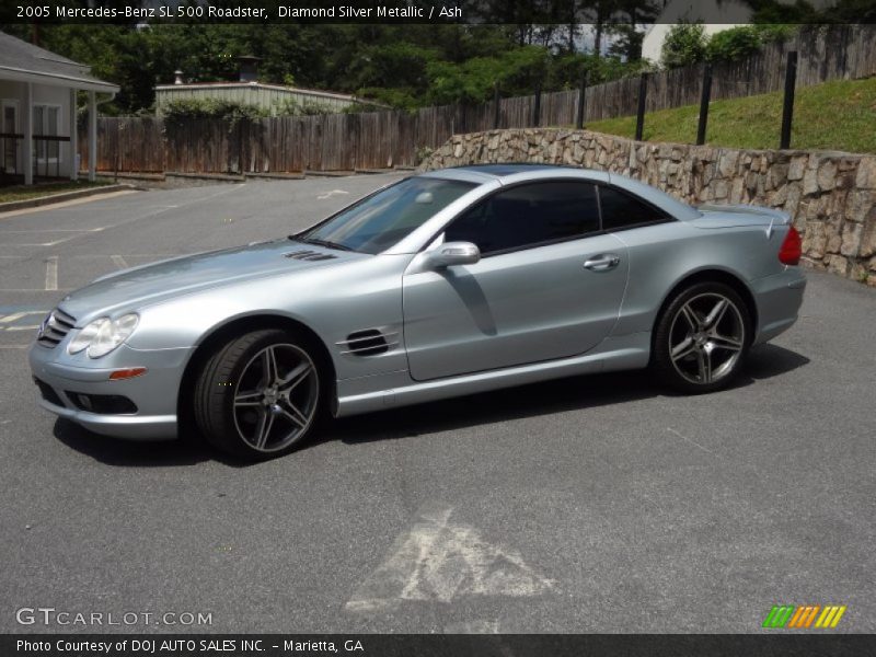 Diamond Silver Metallic / Ash 2005 Mercedes-Benz SL 500 Roadster