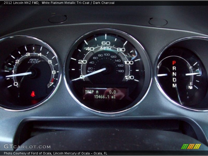 White Platinum Metallic Tri-Coat / Dark Charcoal 2012 Lincoln MKZ FWD