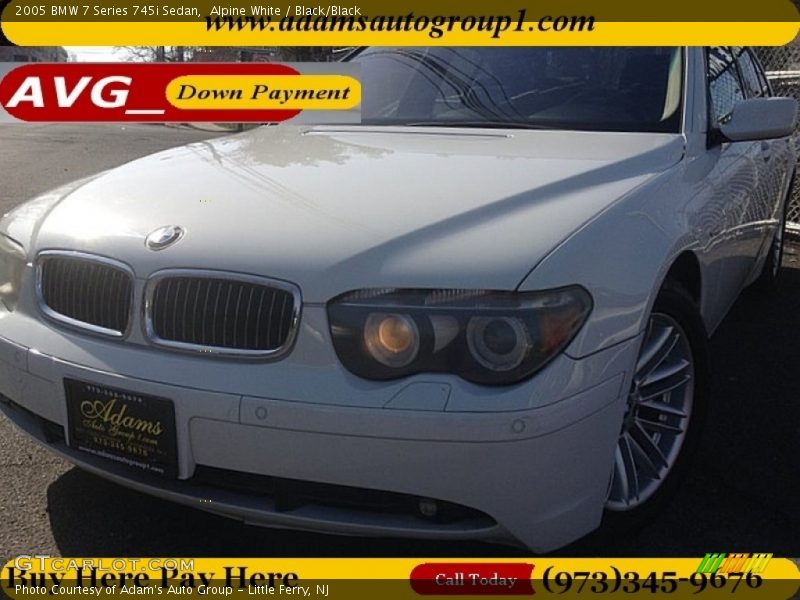 Alpine White / Black/Black 2005 BMW 7 Series 745i Sedan
