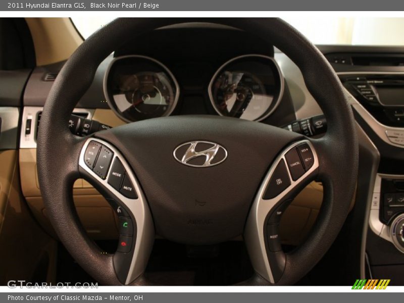 Black Noir Pearl / Beige 2011 Hyundai Elantra GLS