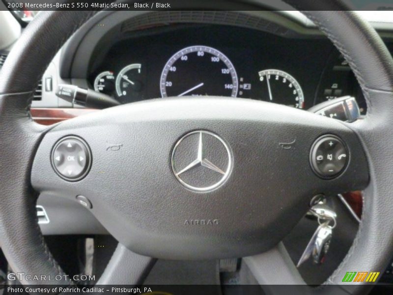 Black / Black 2008 Mercedes-Benz S 550 4Matic Sedan