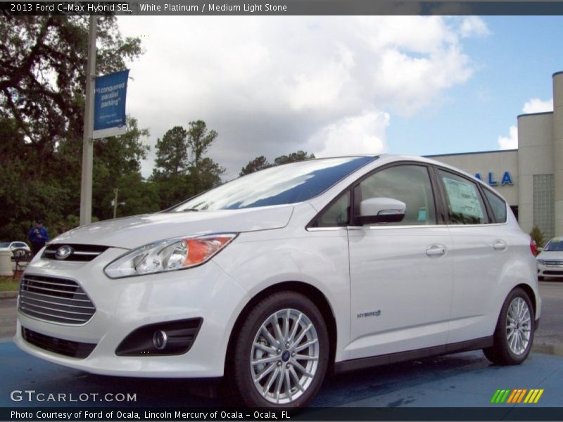 White Platinum / Medium Light Stone 2013 Ford C-Max Hybrid SEL
