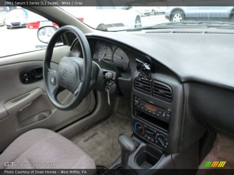 White / Gray 2001 Saturn S Series SL1 Sedan