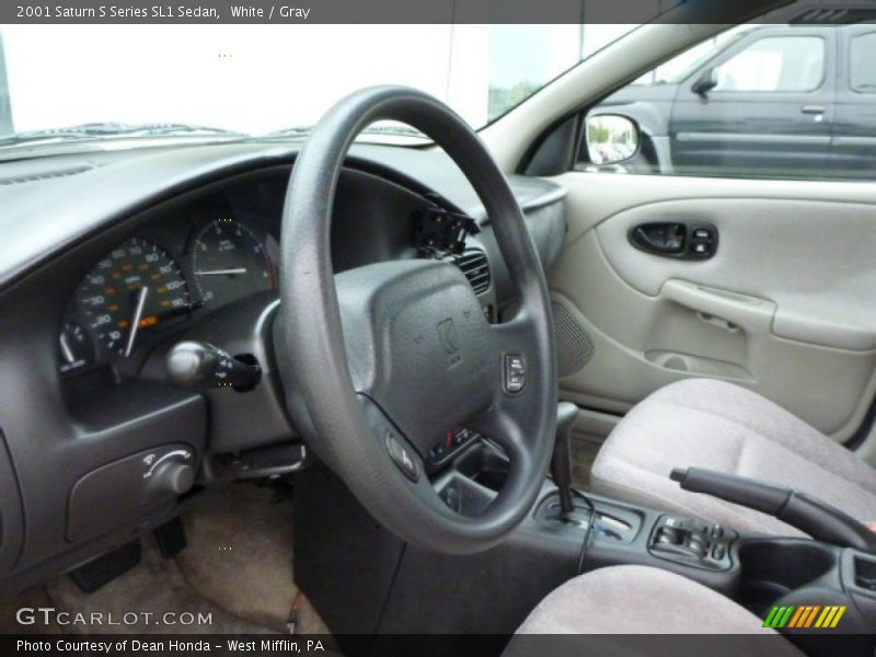 White / Gray 2001 Saturn S Series SL1 Sedan