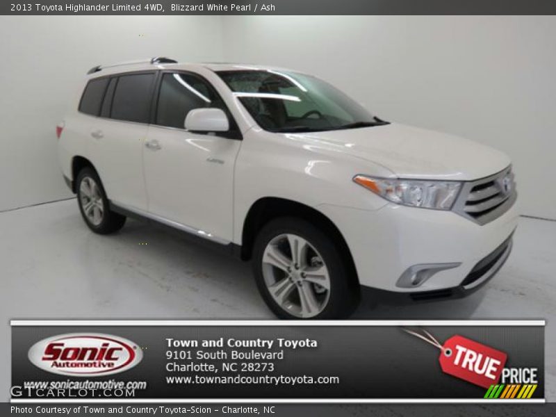 Blizzard White Pearl / Ash 2013 Toyota Highlander Limited 4WD
