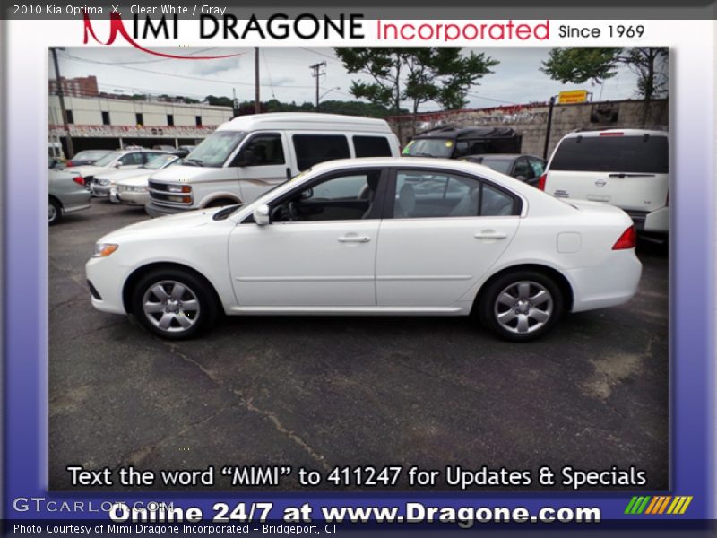 Clear White / Gray 2010 Kia Optima LX
