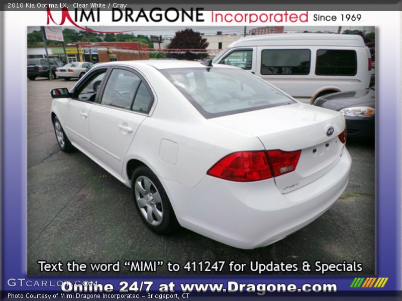 Clear White / Gray 2010 Kia Optima LX