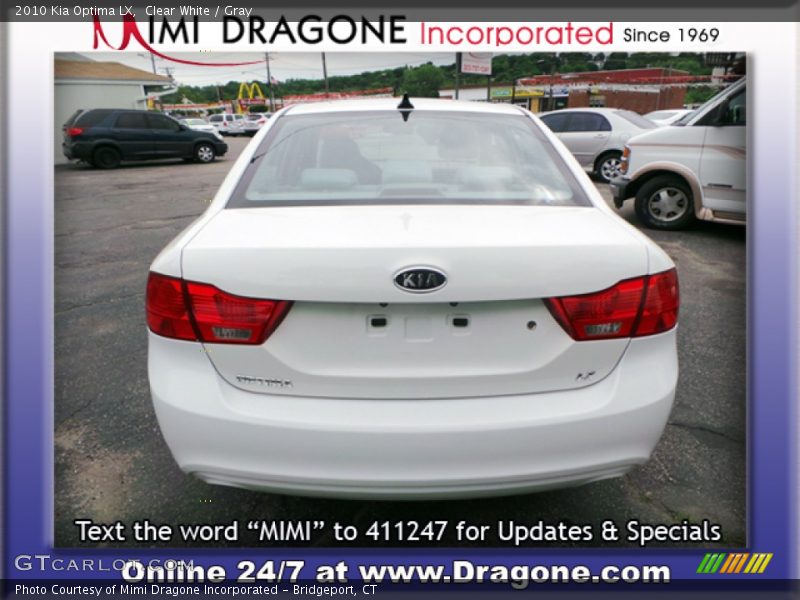 Clear White / Gray 2010 Kia Optima LX
